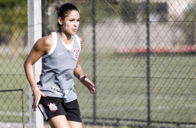 Érika no treino do Corinthians na Argentina em preparação para  Libertadores Feminina