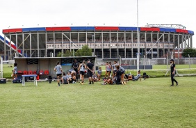 Jogadoras no treino do Corinthians na Argentina em preparao para  Libertadores Feminina