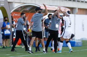 Pardal comemorando vitria sobre o El Nacional-EQU, pela Libertadores Feminina