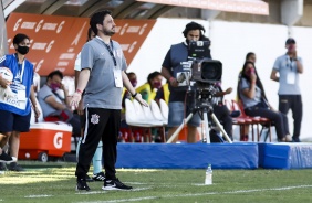 Técnico Arthur Elias na estreia da Libertadores Feminina contra o El Nacional