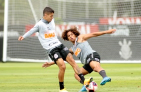 Gabriel Pereira e Guilherme Biro no ltimo treino antes do jogo contra a Ponte Preta