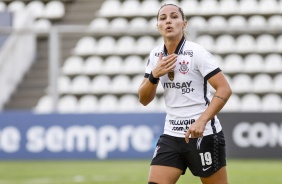 Giovanna Crivelari no jogo entre Corinthians e Amrica de Cali, pela Copa Libertadores Feminina