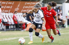 Giovanna no jogo entre Corinthians e Amrica de Cali, pela Copa Libertadores Feminina