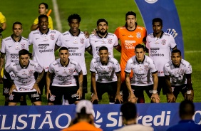Elenco do Corinthians antes de enfrentar o So Caetano pelo Campeonato Paulista