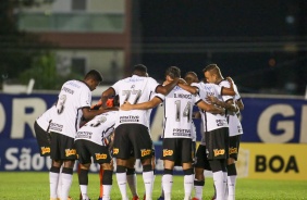 Elenco do Corinthians antes de enfrentar o So Caetano pelo Paulisto 2021