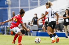 Tamires durante partida contra o Santiago Morning pela Libertadores 2020 neste domingo