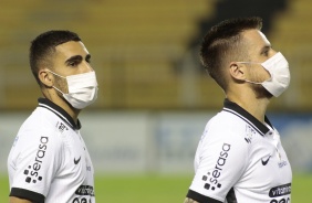 Gabriel e Ramiro antes da partida contra o Mirassol nesta tera-feira