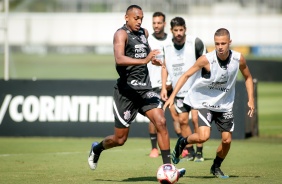 Raul Gustavo e Matheus Arajo no treinamento desta tera-feira no CT Joaquim Grava