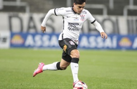 Fagner durante jogo entre Corinthians e So Bento, na Neo Qumica Arena