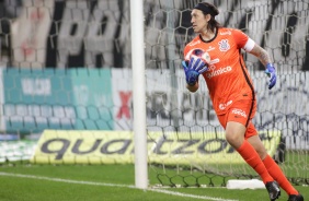 Goleiro Cssio durante jogo entre Corinthians e So Bento, na Neo Qumica Arena