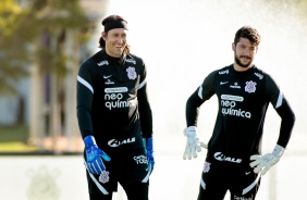 Cssio e Caque Frana durante treino preparatrio para jogo contra o River Plate-PR