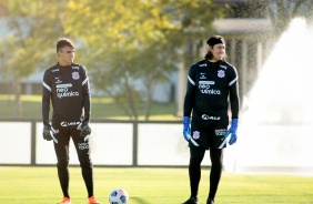 Donelli e Cssio durante treino preparatrio para jogo contra o River Plate-PR, pela Sul-Americana