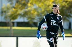 Goleiro Cssio durante treino preparatrio para jogo contra o River Plate-PR, pela Sul-Americana