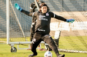 Cssio durante ltimo treino do Corinthians antes do jogo contra o Pearol, pela Sul-Americana