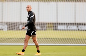Fbio Santos durante ltimo treino do Corinthians antes do jogo contra o Pearol, pela Sul-Americana