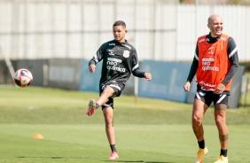 Adson e Fbio Santos durante treinamento no CT Joaquim Grava