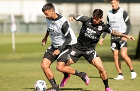 Camacho e Fagner no treino preparatrio para jogo entre Corinthians e Huancayo, pela Sul-Americana