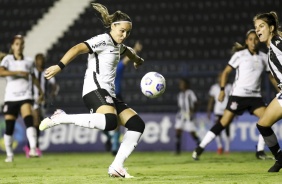 Crivelari durante jogo entre Corinthians e Botafogo, pelo Campeonato Brasileiro Feminino