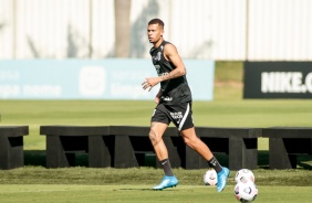 Felipe Augusto no treino preparatrio para jogo entre Corinthians e Huancayo, pela Sul-Americana