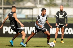 Jogadores no treino preparatório para jogo entre Corinthians e Huancayo, pela Sul-Americana