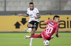 Luan durante partida entre Corinthians e Huancayo, pela Sul-Americana