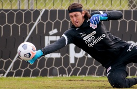 Cássio durante treino do Corinthians no CT Dr. Joaquim Grava