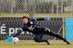 Cássio durante treino do Corinthians no CT Dr. Joaquim Grava