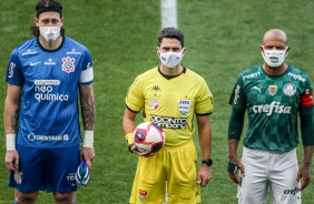 Cssio durante Drbi entre Corinthians e Palmeiras, na Neo Qumica Arena, pela semifinal do Paulista