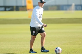 Flvio de Oliveira durante ltimo treino do Corinthians antes do jogo contra o Huancayo