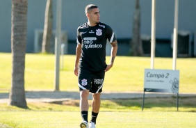 Gabriel Girotto durante último treino do Corinthians antes do jogo contra o Huancayo