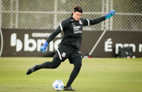 Arqueiro Cssio durante ltimo treino do Corinthians antes da estreia pelo Brasileiro 2021