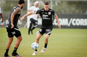 Camacho e Piton durante último treino do Corinthians antes da estreia pelo Brasileiro 2021