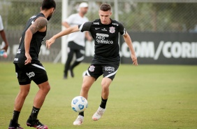 Camacho e Piton durante ltimo treino do Corinthians antes da estreia pelo Brasileiro 2021