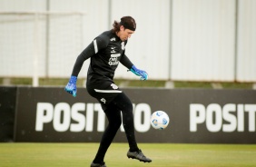 Cssio durante ltimo treino do Corinthians antes da estreia pelo Brasileiro 2021