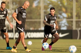 Fbio e Fagner durante treino do Corinthians no CT Dr. Joaquim Grava