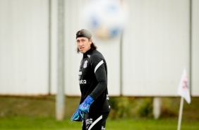 Goleiro Cssio durante ltimo treino do Corinthians antes da estreia pelo Brasileiro 2021