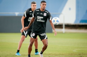 Lo Natel durante ltimo treino do Corinthians antes da estreia pelo Brasileiro 2021