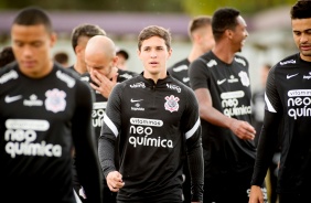 Mateus Vital durante ltimo treino do Corinthians antes da estreia pelo Brasileiro 2021