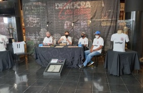 Adilson Monteiro, Fernando (historiador), Wladimir e Z Maria durante evento no Parque So Jorge
