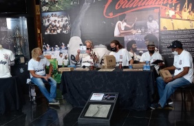 Adilson Monteiro, Fernando (historiador), Wladimir e Z Maria durante evento no Parque So Jorge