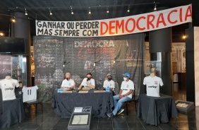 Adilson Monteiro, Fernando (historiador), Wladimir e Z Maria durante evento no Parque So Jorge
