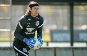 Cssio durante o ltimo treino do Corinthians antes do jogo contra o Amrica-MG