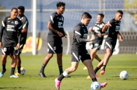 Fagner durante o último treino do Corinthians antes do jogo contra o América-MG