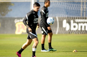 Fagner durante o último treino do Corinthians antes do jogo contra o América-MG