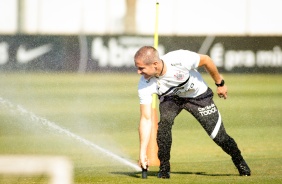 Treinador Sylvinho durante o último treino do Corinthians antes do jogo contra o América-MG