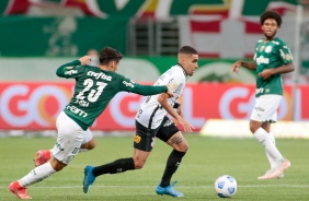 Gabriel durante Drbi entre Corinthians e Palmeiras, no Allianz Parque, pelo Brasileiro