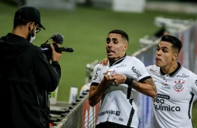 Gabriel marcou o gol de empate do Corinthians contra o Palmeiras, pelo Brasileirão