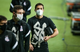 Mateus Vital antes do clssico entre Corinthians e Palmeiras, pelo Brasileiro, no Allianz Parque