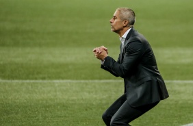 Sylvinho durante Drbi entre Corinthians e Palmeiras, pelo Brasileiro, no Allianz Parque