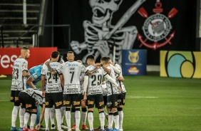 Elenco reunido para duelo entre Corinthians e Red Bull Bragantino, na Neo Química Arena